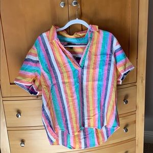 J.Crew Linen Short Sleeve Top